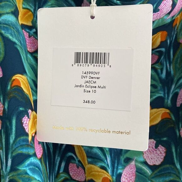 Diane Von Furstenberg Denver Tropical Floral Silky Midi Asymmetrical Hem Skirt - Picture 12 of 16